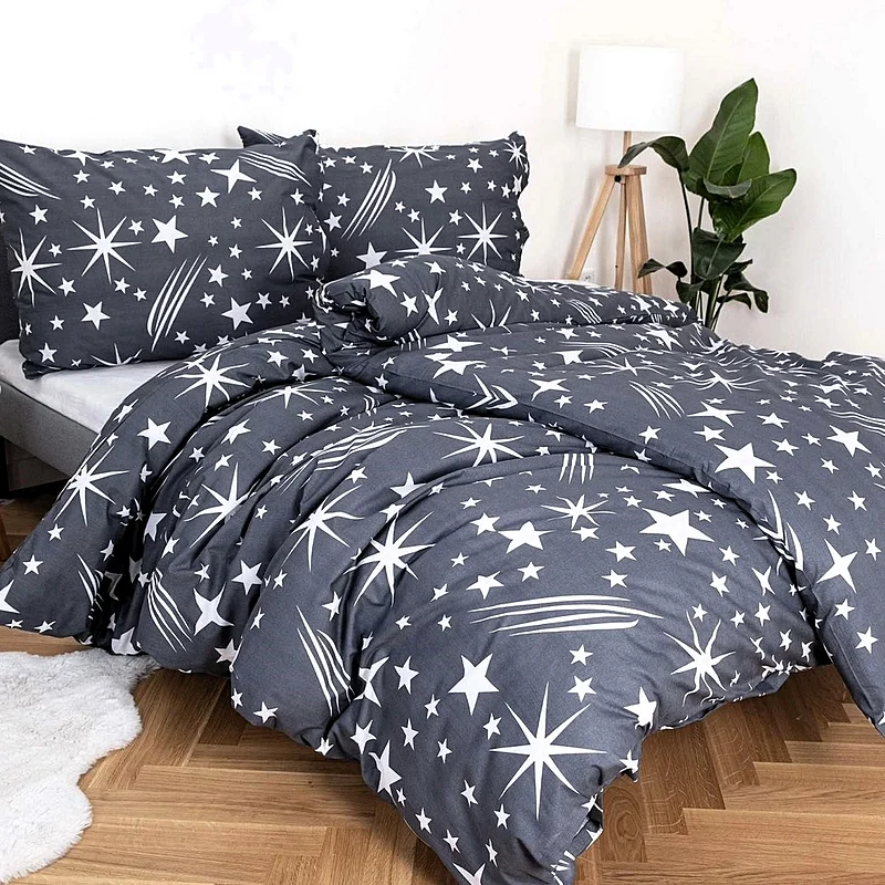 4 dielna sada obliečok na 2 postele Night Sky Grey