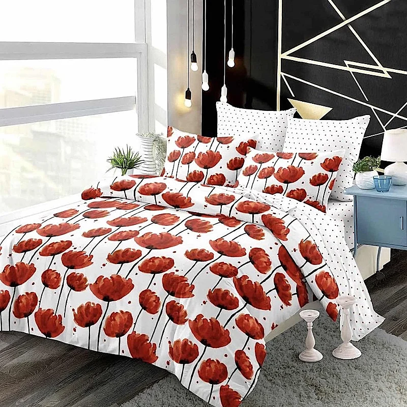 7 dielna súprava obliečok na 2 postele + plachta ZADARMO Poppy Field