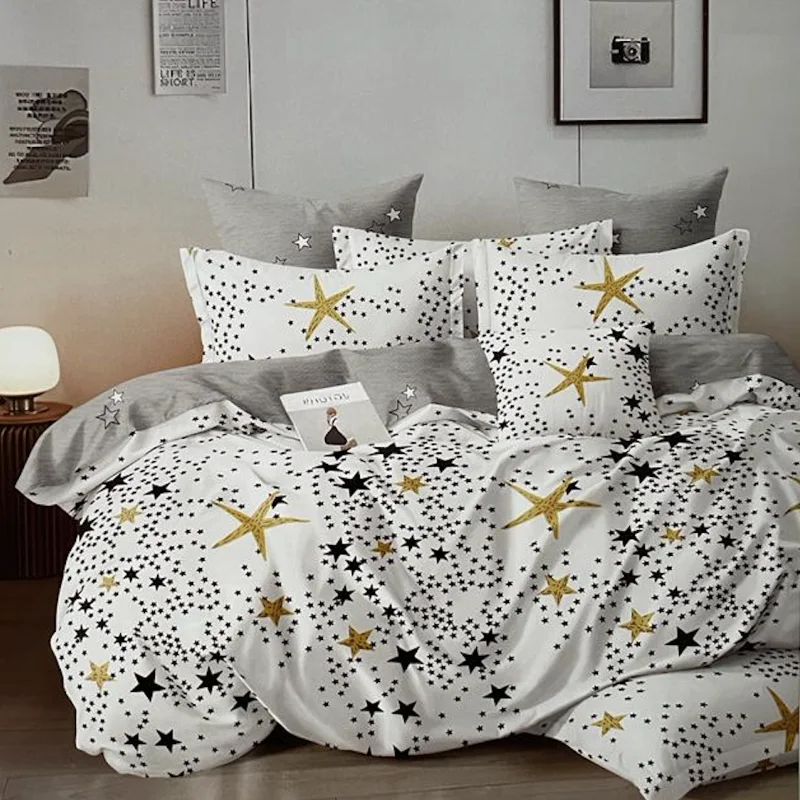 7 dielna sada obliečok na 2 postele - prestieradlo ZADARMO White Starfish
