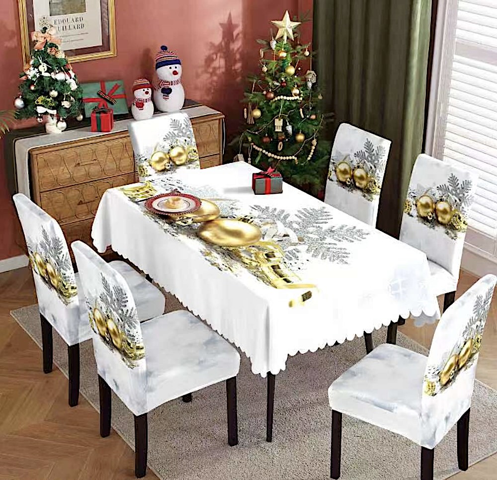 Vianočné prestieranie na stôl a stoličky White