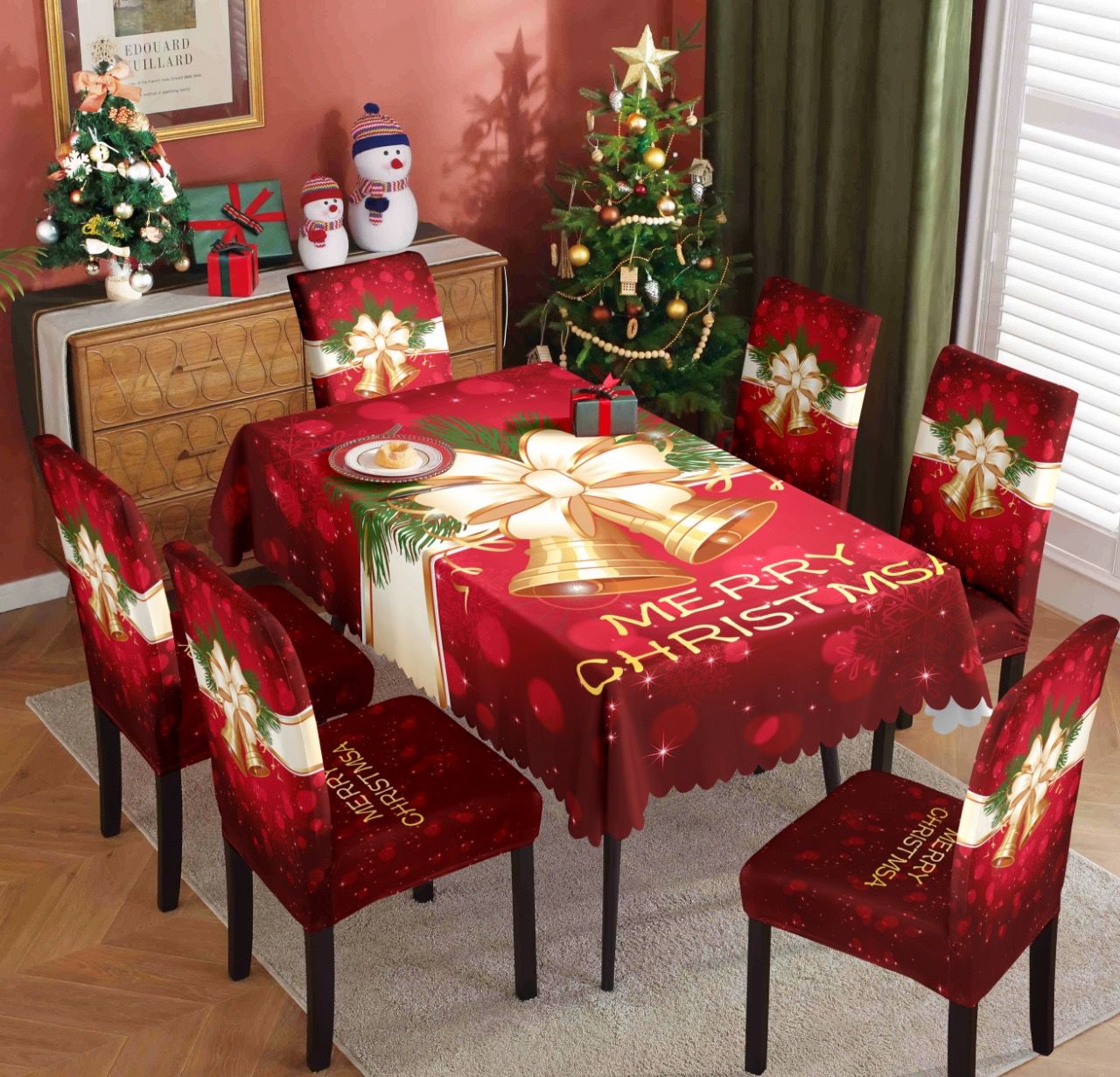 Vianočné prestieranie na stôl a stoličky Wine Christmas