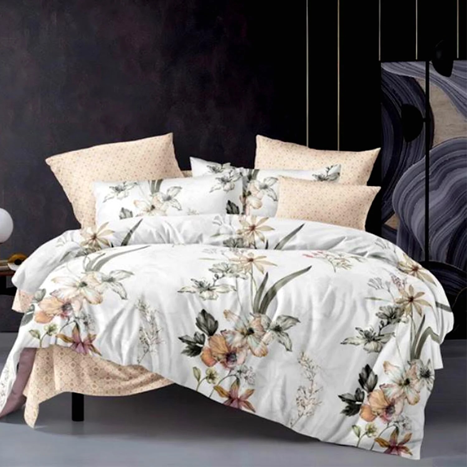 7 dielna sada obliečok na 2 postele - prestieradlo ZADARMO Flowers and Reeds